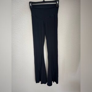 Aerie Black Split Hem Flare Leggings